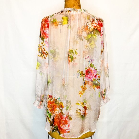 Graham & Spencer Silk Blouse in Blush Floral - Picture 4 of 7